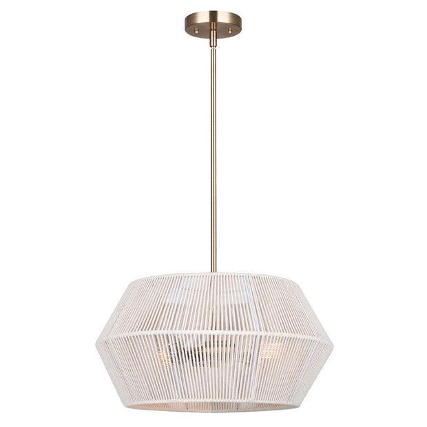 WILLOW luminaire suspendu doré et corde blanche ICH1120A04GD18 | Luminaire Plus.ca
