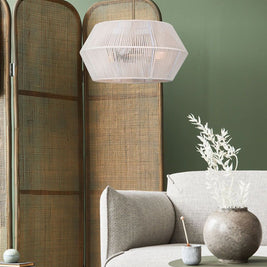 WILLOW luminaire suspendu doré et corde blanche ICH1120A04GD18 | Luminaire Plus.ca