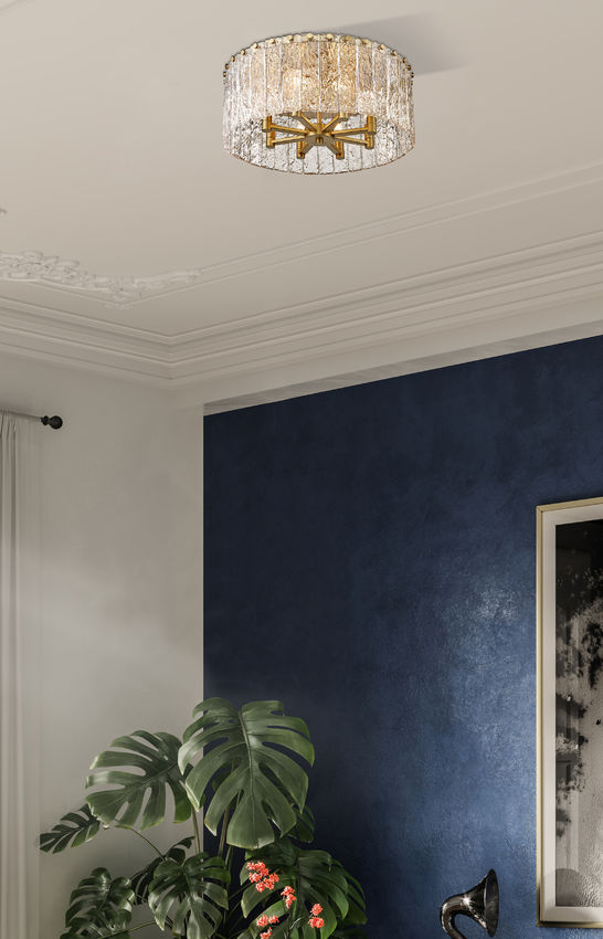 GLACIER luminaire plafonnier noir ou doré IL107I / IL107J | Luminaire Plus.ca