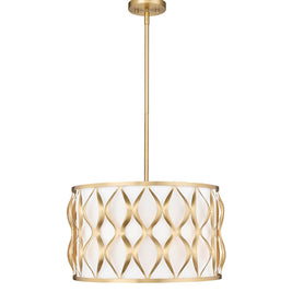 HARDEN luminaire suspendu 18''D doré et blanc 1948P18-MGLD