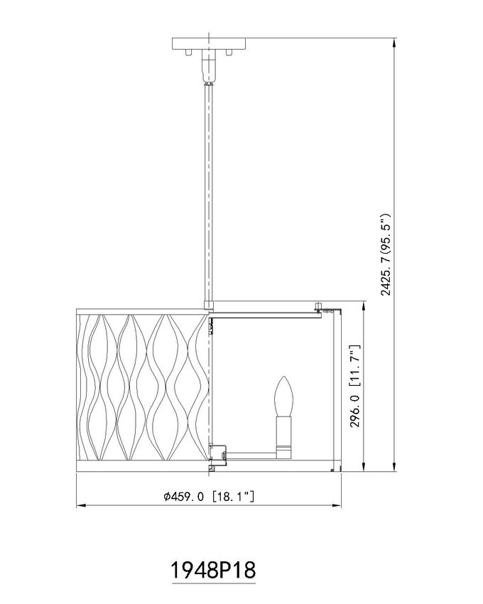 HARDEN luminaire suspendu 18''D doré et blanc 1948P18-MGLD