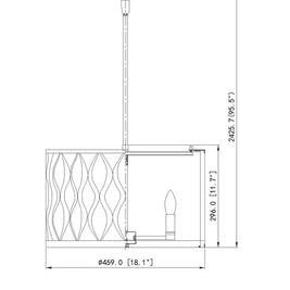 HARDEN luminaire suspendu 18''D doré et blanc 1948P18-MGLD