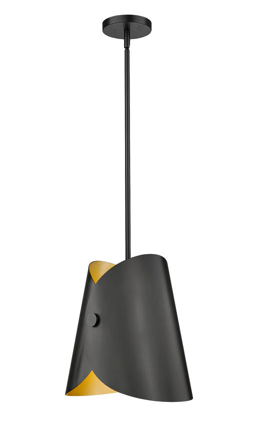SALONE luminaire suspendu 11''D noir et doré 1951P11-MB