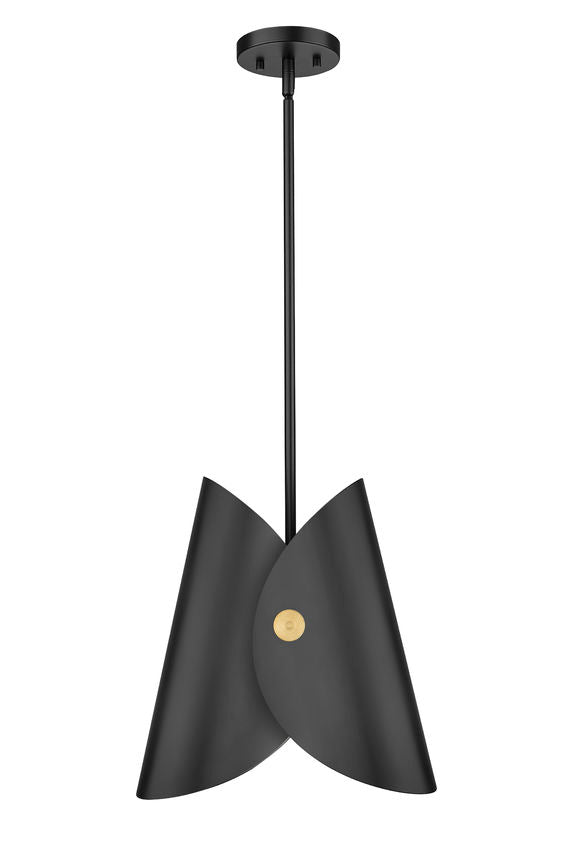 SALONE luminaire suspendu 11''D noir et doré 1951P11-MB