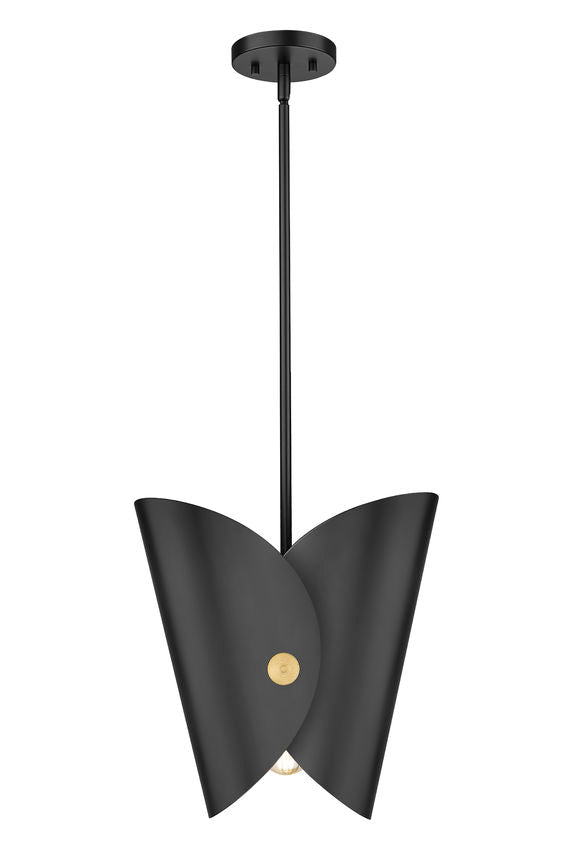 SALONE luminaire suspendu 11''D noir et doré 1951P11-MB