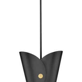 SALONE luminaire suspendu 11''D noir et doré 1951P11-MB