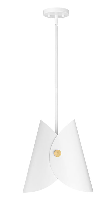 SALONE luminaire suspendu 11''D blanc et doré 1951P11-MW