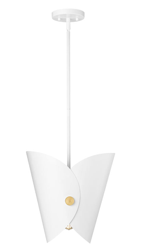 SALONE luminaire suspendu 11''D blanc et doré 1951P11-MW