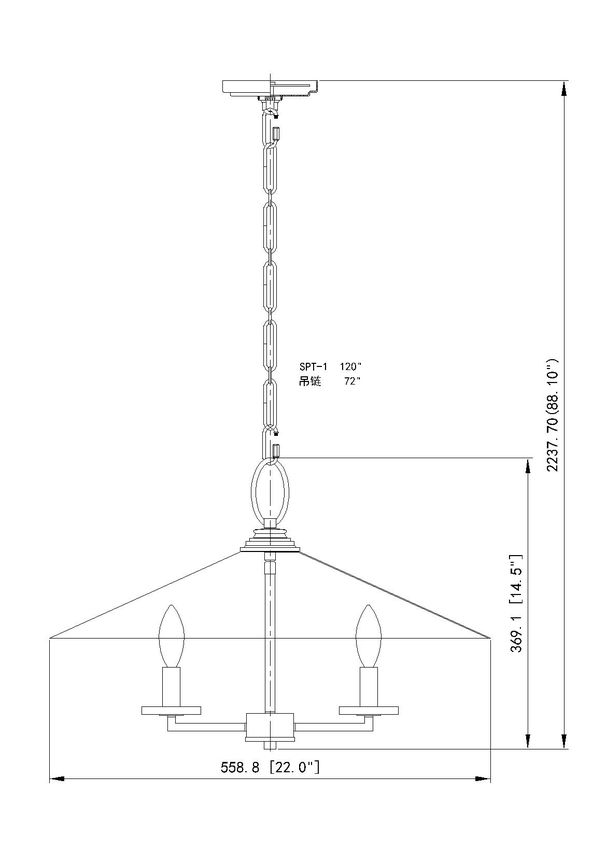 RIALTO luminaire suspendu noir 22