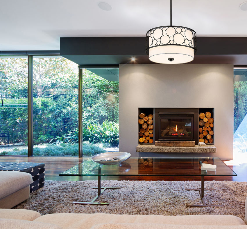 KENDALL luminaire suspendu rond métal noir et abat-jour blanc | Luminaire Plus.ca