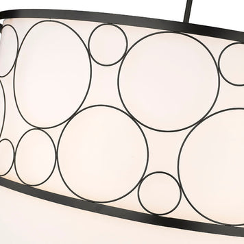 KENDALL luminaire suspendu rond métal noir et abat-jour blanc | Luminaire Plus.ca