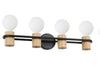 CHIEVELEY luminaire mural noir et bois 205371A | Luminaire Plus.ca