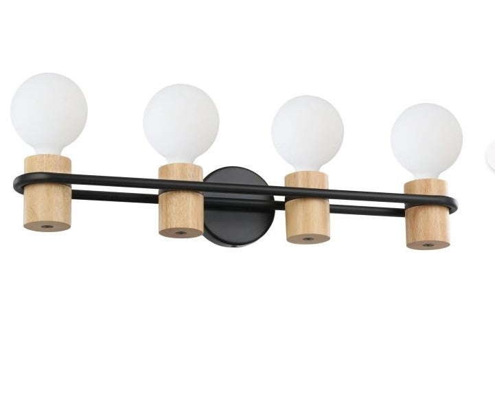 CHIEVELEY luminaire mural noir et bois 205371A | Luminaire Plus.ca