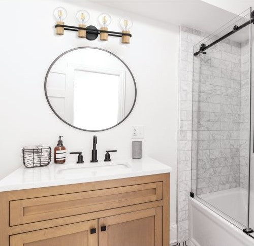 CHIEVELEY luminaire mural noir et bois 205371A | Luminaire Plus.ca