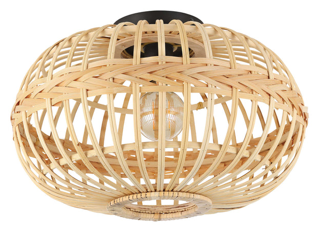 AMSFIELD luminaire plafonnier bois et noir 206083A | Luminaire Plus.ca