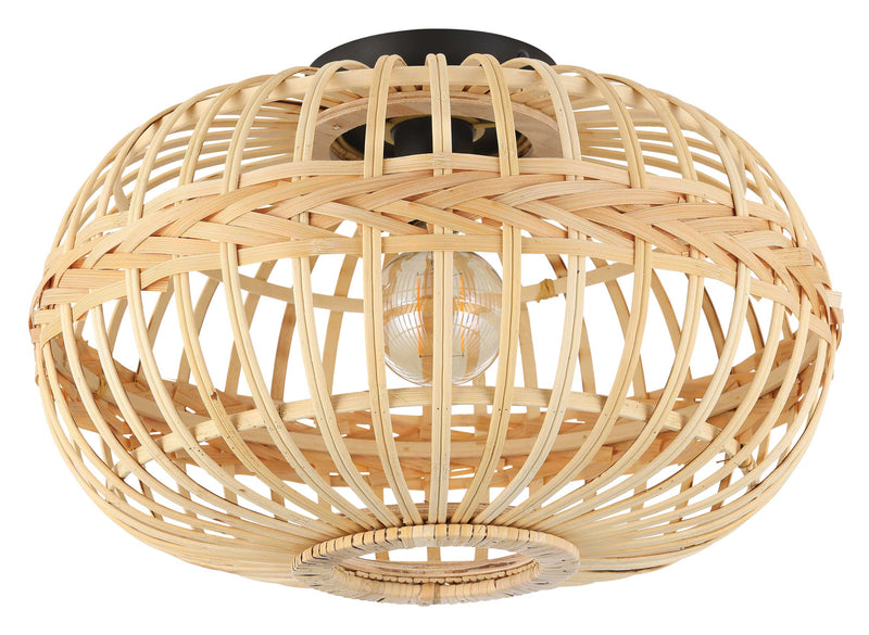 AMSFIELD luminaire plafonnier bois et noir 206083A | Luminaire Plus.ca