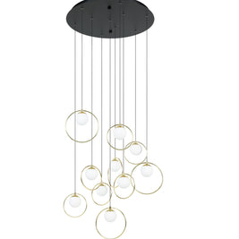 PORTOCOLOM suspension noir et doré 206084A | Luminaire Plus.ca