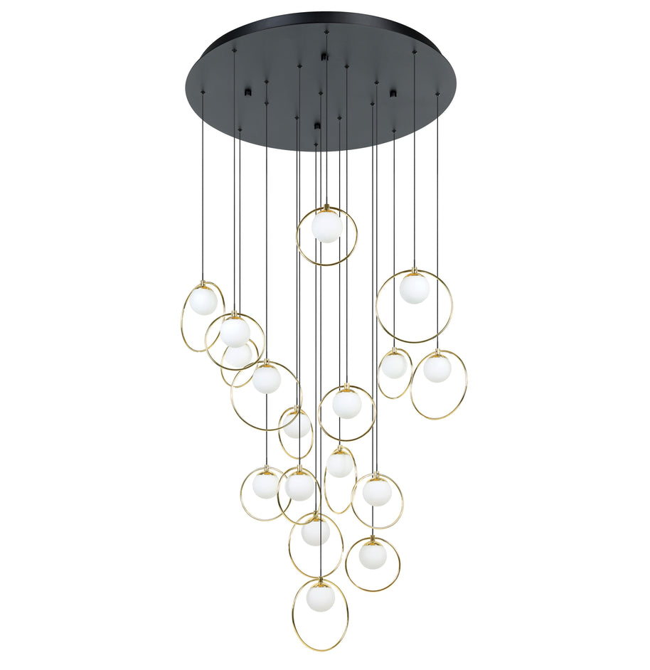 PORTOCOLOM suspension noir et doré 206113A | Luminaire Plus.ca