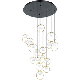 PORTOCOLOM suspension noir et doré 206113A | Luminaire Plus.ca