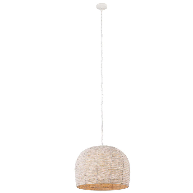 DEVI luminaire suspendu macramé, blanc IPL2081B03NA| Luminaire Plus.ca