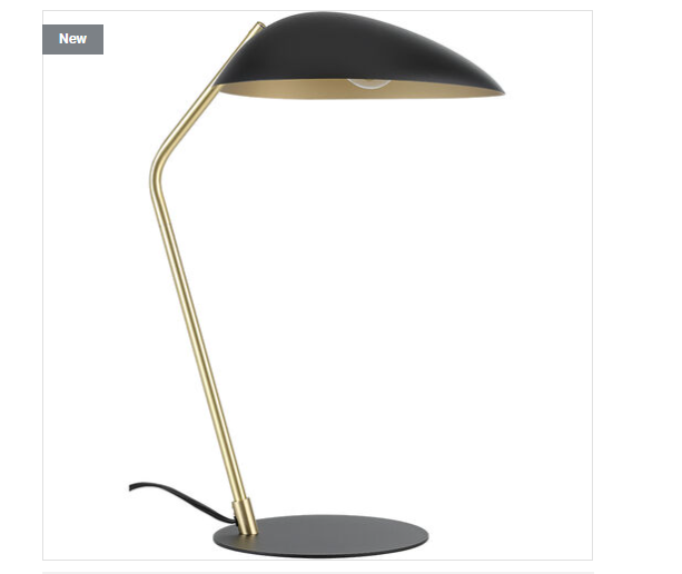 LINDMOOR luminaire de table noir et laiton brossé 205765A| Luminaire Plus.ca