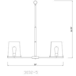 CALLISTA luminaire suspendu 33''D chrome 3032-5PN