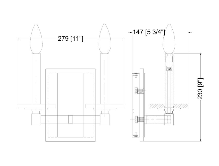 KADEN luminaire mural simple ou double 9