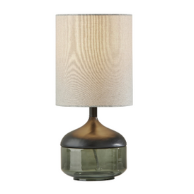 MARINA lampe de table 16''H noir et verre vert 3526-01