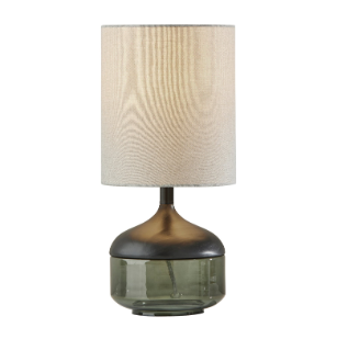 MARINA lampe de table 16''H noir et verre vert 3526-01