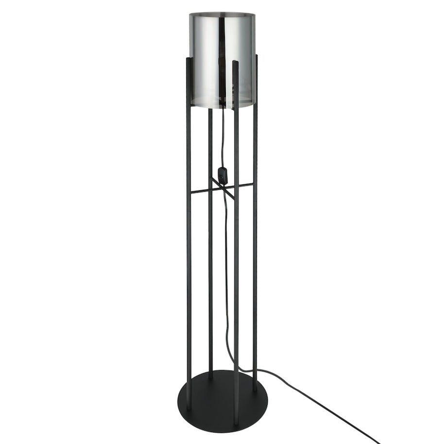 GLASTONBURY lampe de plancher noir et métallique 43142A | Luminaire Plus.ca