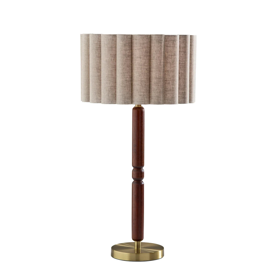 LAINE Lampe de table laiton antique et noyer 27 1/2'' H 4343-15