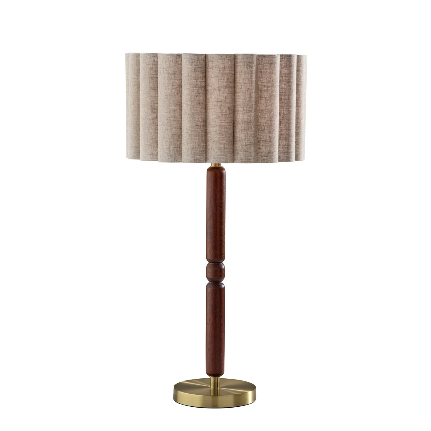 LAINE Lampe de table laiton antique et noyer 27 1/2'' H 4343-15