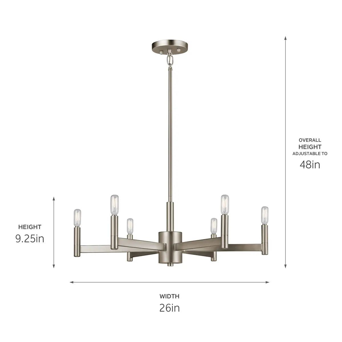 ERZO luminaire suspendu 26''D nickel brossé 43859SN