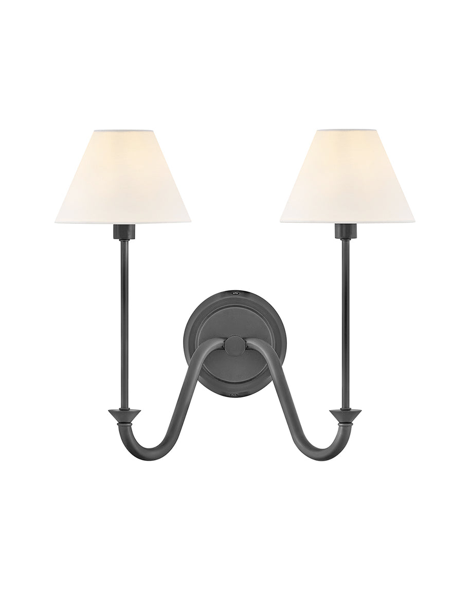 GRETA luminaire murale double noire ou doré 45162