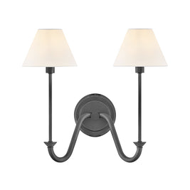 GRETA luminaire murale double noire ou doré 45162