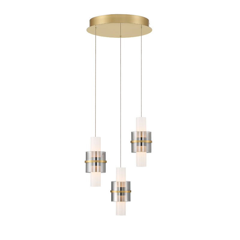 ROLA luminaire doré et verre fumé 45593-017 | Luminaire Plus.ca
