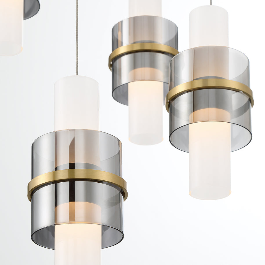 ROLA luminaire doré et verre fumé 45594-014 | Luminaire Plus.ca