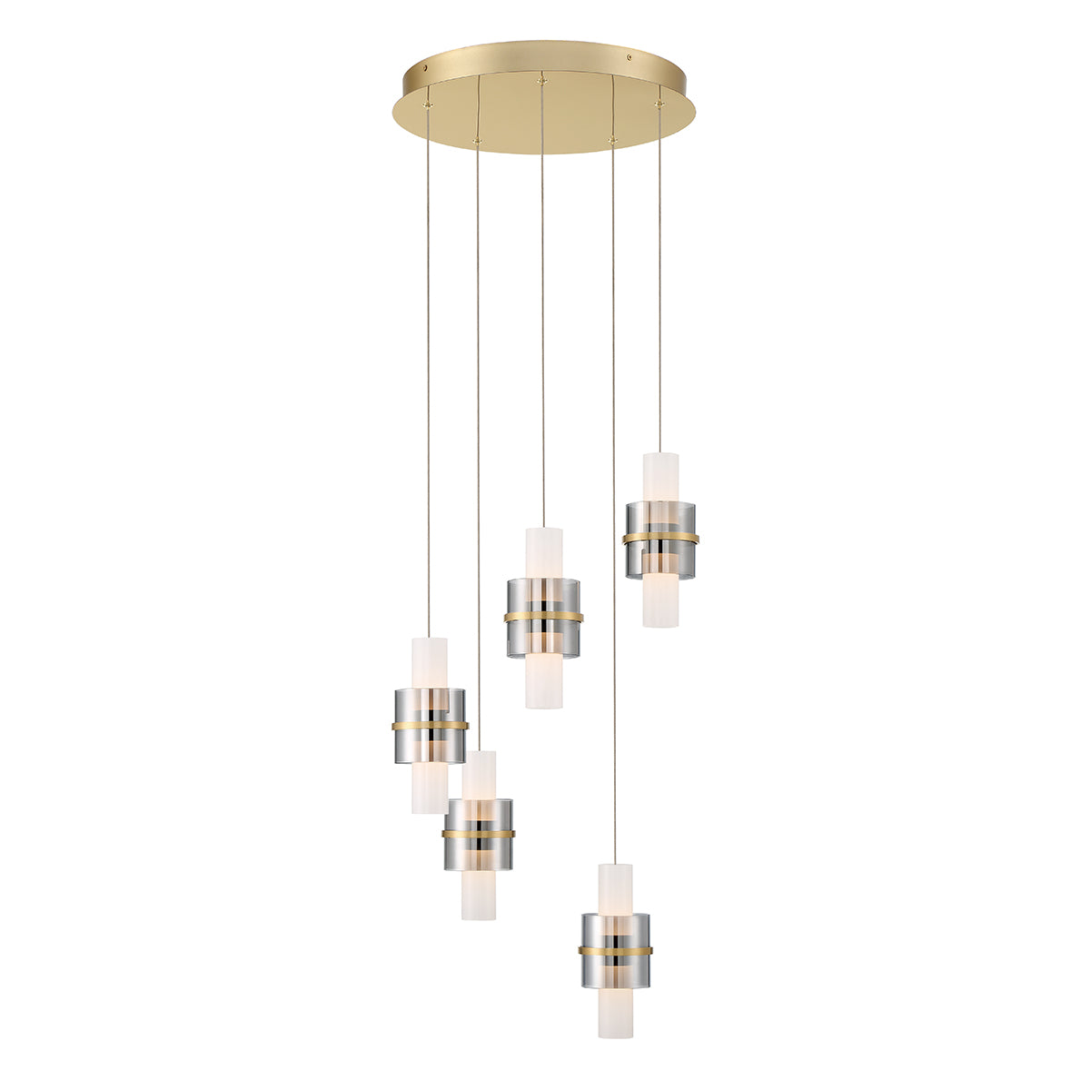 ROLA luminaire doré et verre fumé 45594-014 | Luminaire Plus.ca