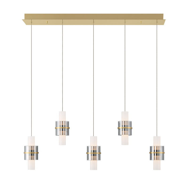 ROLA luminaire doré et verre fumé 45595-011 | Luminaire Plus.ca