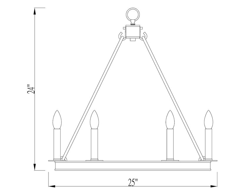 BARCLAY luminaire suspendu 25''D chrome 482R-6PN