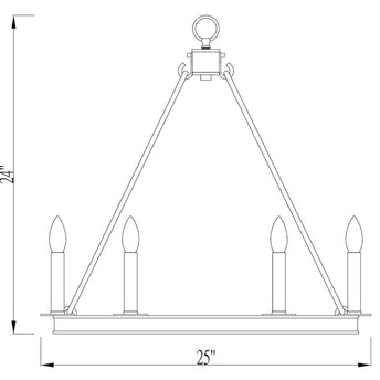 BARCLAY luminaire suspendu 25''D chrome 482R-6PN