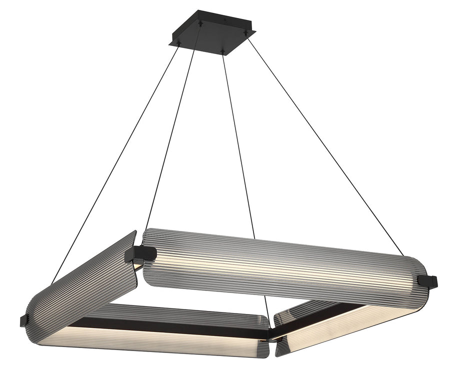 NEONESS Luminaire suspendu DEL fini noir mat et verres 34 1/4''L 50052