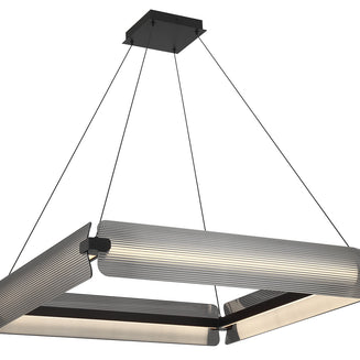 NEONESS Luminaire suspendu DEL fini noir mat et verres 34 1/4''L 50052