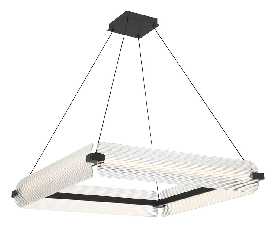NEONESS Luminaire suspendu DEL fini noir mat et verres 34 1/4''L 50052