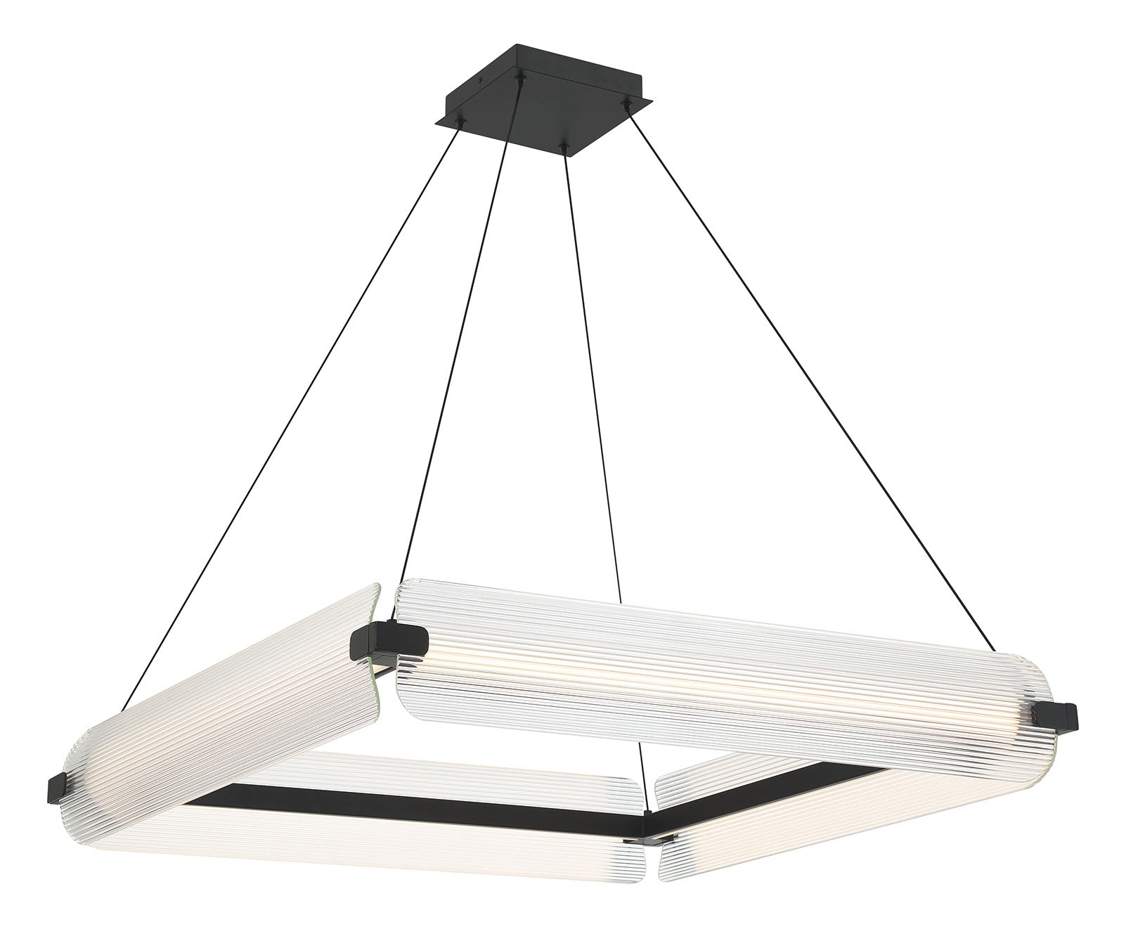 NEONESS Luminaire suspendu DEL fini noir mat et verres 34 1/4''L 50052