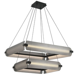 NEONESS Luminaire suspendu DEL fini noir mat et verres 11 1/2'' H 50054