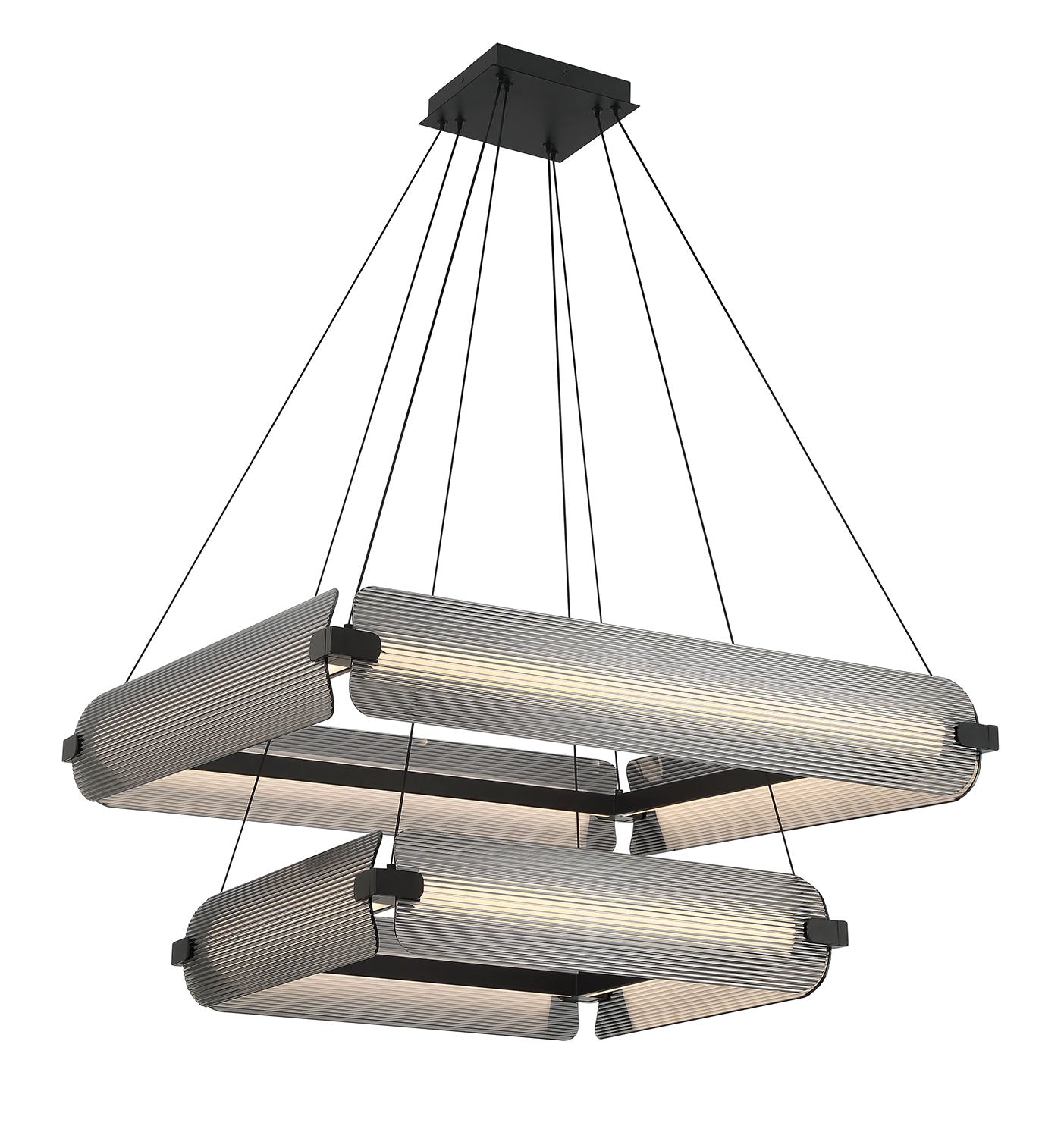 NEONESS Luminaire suspendu DEL fini noir mat et verres 11 1/2'' H 50054