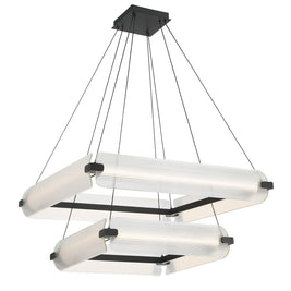 NEONESS Luminaire suspendu DEL fini noir mat et verres 11 1/2'' H 50054