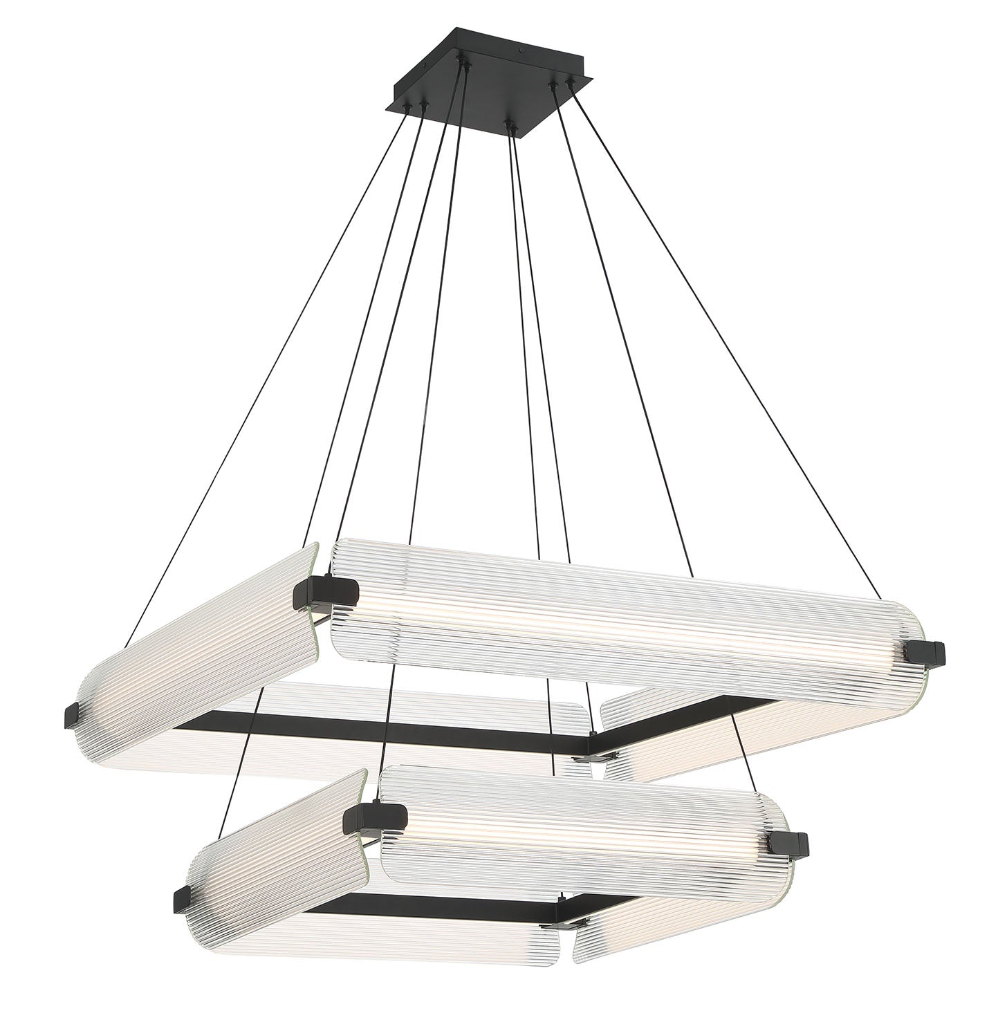 NEONESS Luminaire suspendu DEL fini noir mat et verres 11 1/2'' H 50054