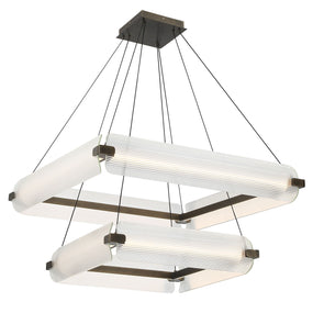 NEONESS Luminaire suspendu DEL laiton patiné et verres 11 1/2'' H 50055
